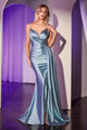 Ladivine KV1119 Dress Soft Satin Fit & Flare Gown - DUSTY BLUE