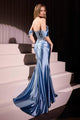 Elegant Dark Teal Off-Shoulder Gown by Cinderella Divine
