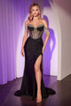Ladivine KV1123 Dress Off The Shoulder Fitted Fringe Gown