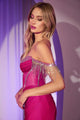 Ladivine KV1123 Off-Shoulder Fitted Gown