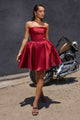 Ladivine KV1133 Strapless Satin Mini Dress by Cinderella Divine