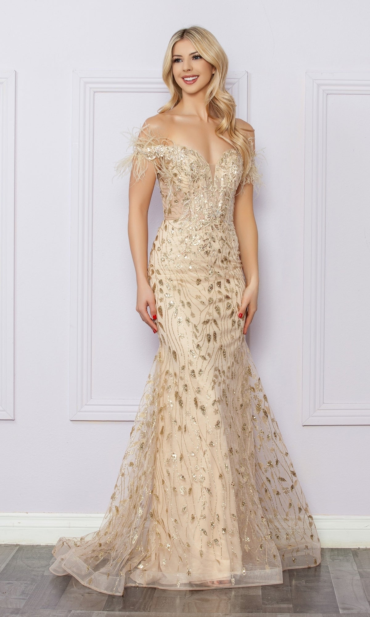 Vestido de fiesta con lentejuelas y estampado brillante Nox Anabel L1255