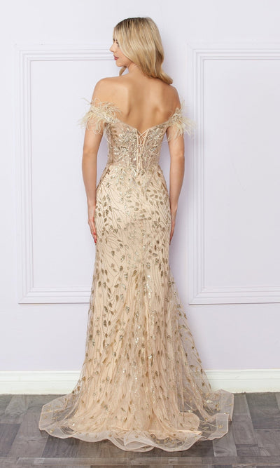 Nox Anabel L1255 Sequined Glitter-Print Prom Dress