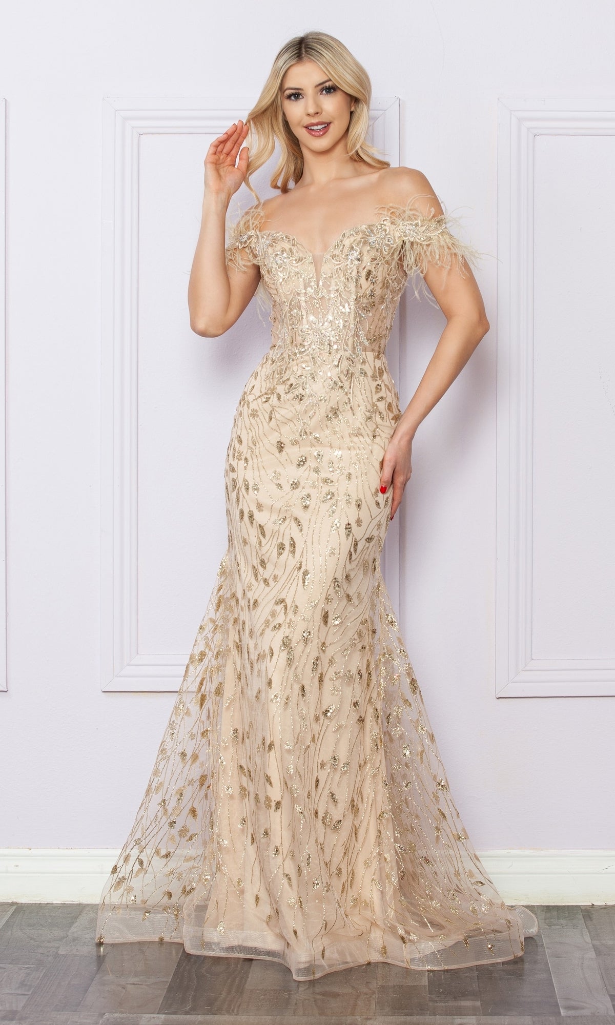 Vestido de fiesta con lentejuelas y estampado brillante Nox Anabel L1255