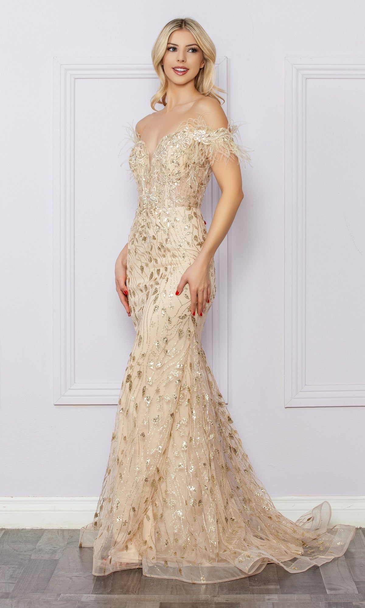 Vestido de fiesta con lentejuelas y estampado brillante Nox Anabel L1255