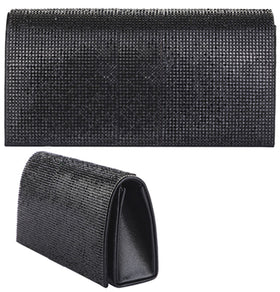 Crystal Rhinestone Clutch Purse – Silver Gold or Black | SKU LA-6128