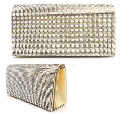 Crystal Rhinestone Clutch Purse – Silver Gold or Black | SKU LA-6128