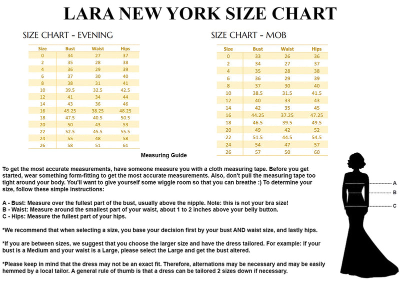 Lara New York Size Chart
