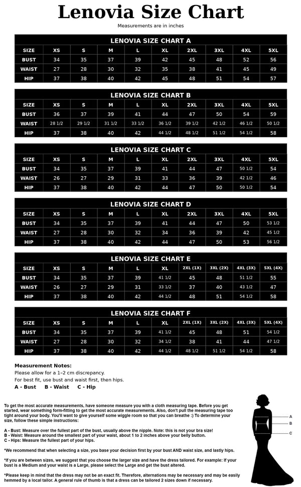 Lenovia Size Chart