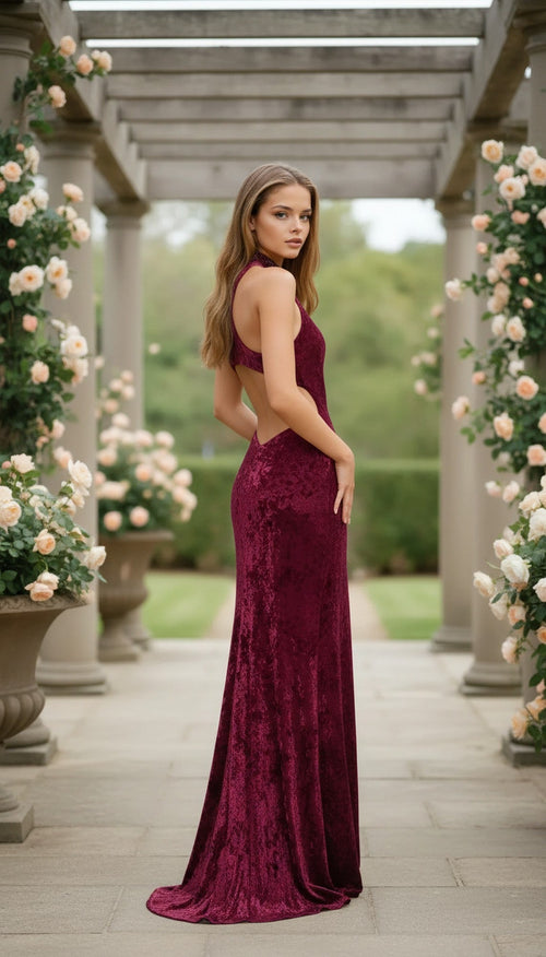 La Femme Burgundy Dresses