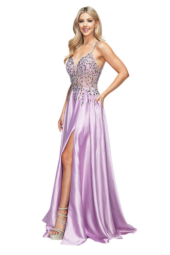 Prom Dress V-Neck Spaghetti Strap A-Line Formal Gown By Lenovia 8331-New Collection