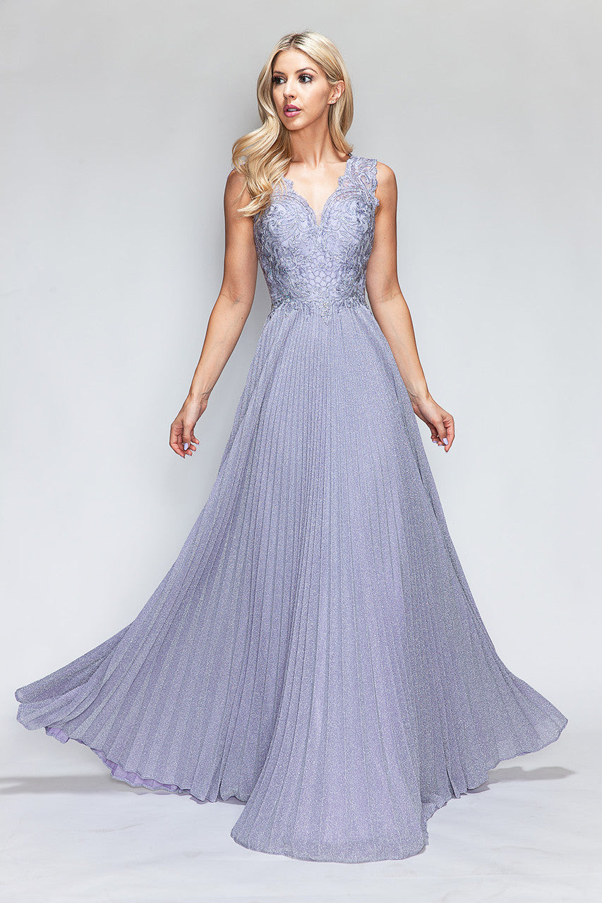 Vestido de madre del novio con escote en V y mangas 3/4 de Lenovia 8341 (Nueva colección)