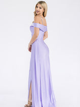 Formal Dress Off The Shoulder Pleated Ruched Prom Gown By Lenovia 5320