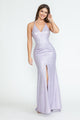 Vestido formal con escote en V, plisado y tirantes finos, de Lenovia 5302
