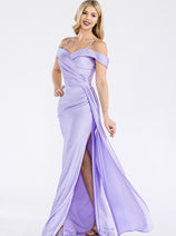 Formal Dress Off The Shoulder Pleated Ruched Prom Gown By Lenovia 5320