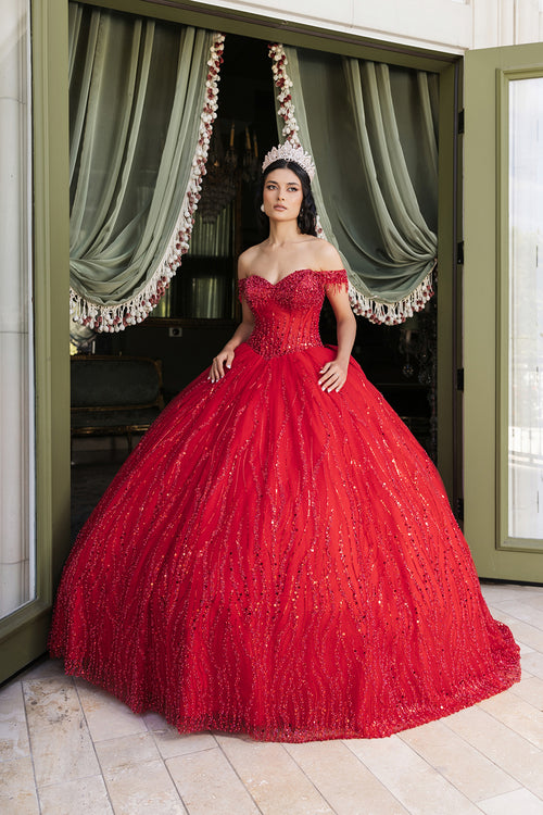 Sweet 16 Birthday Party Dress in Red by LK264 Ball Gown