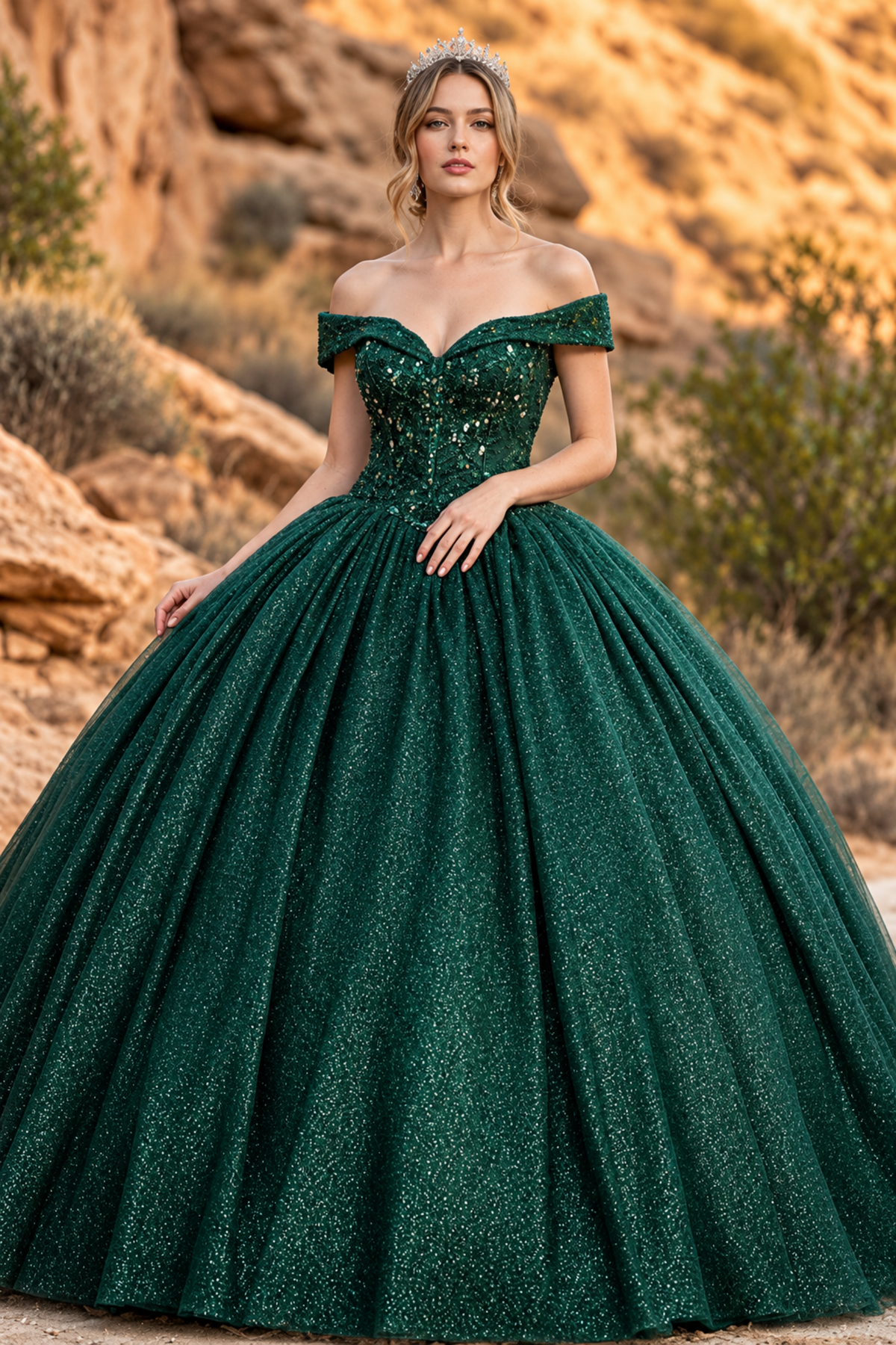 Sweet 16 Birthday Party Dress in Hunter Green Style LK151 Ball Gown
