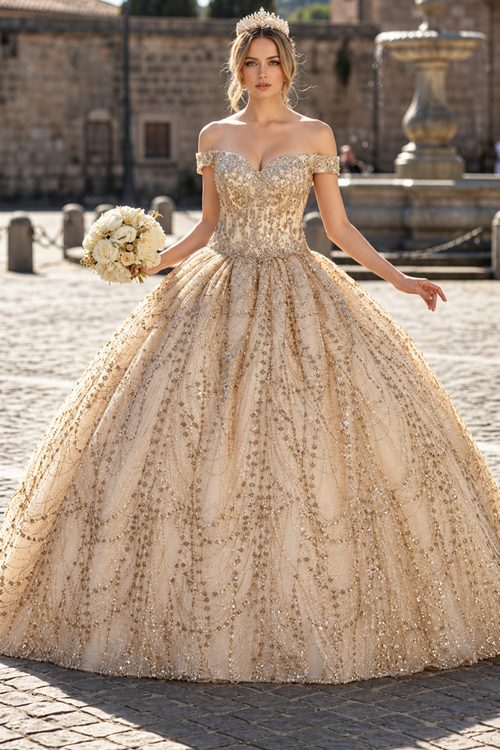 Layla K LK153 Corset Back Embellished Quinceanera Formal Ball Gown