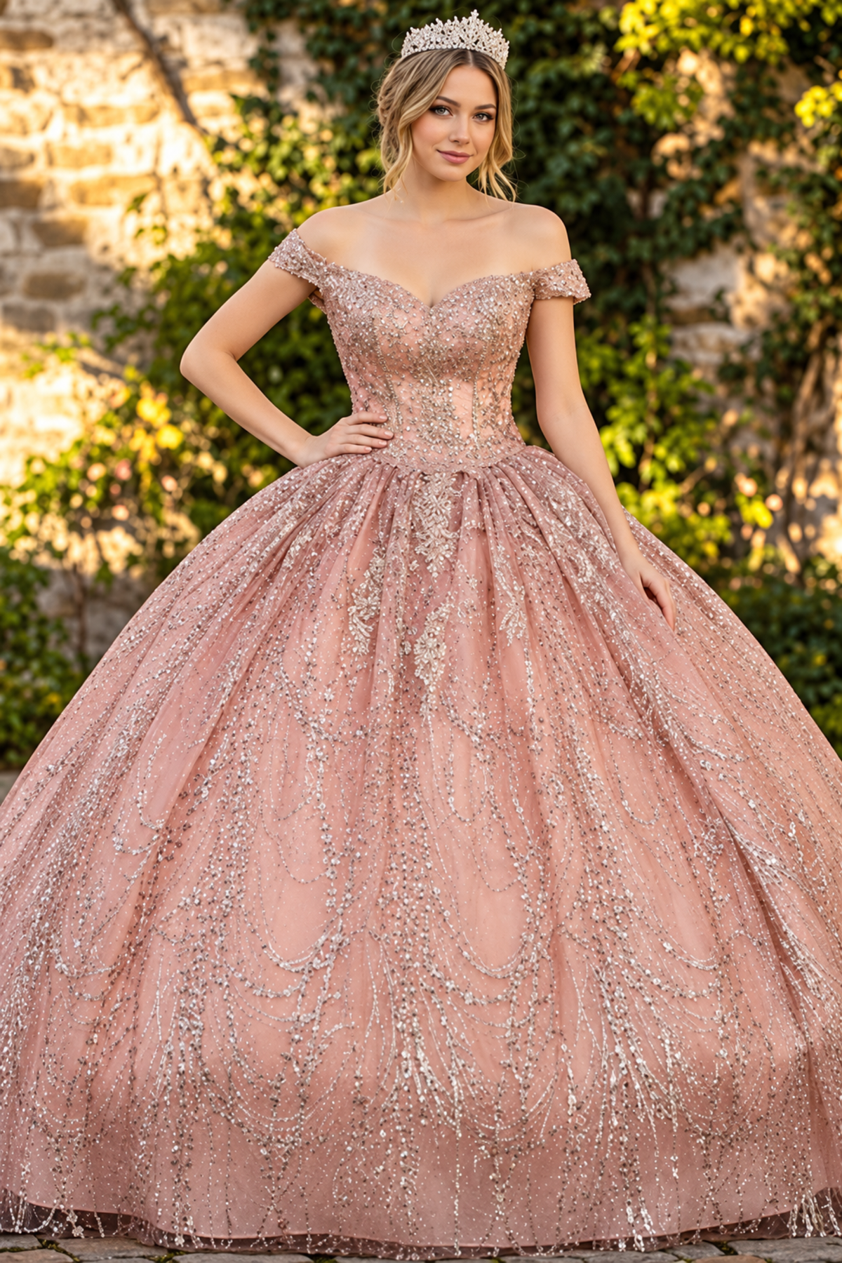 Sweet 16 Birthday Party Dress in Mauve Style LK153 Ball Gown
