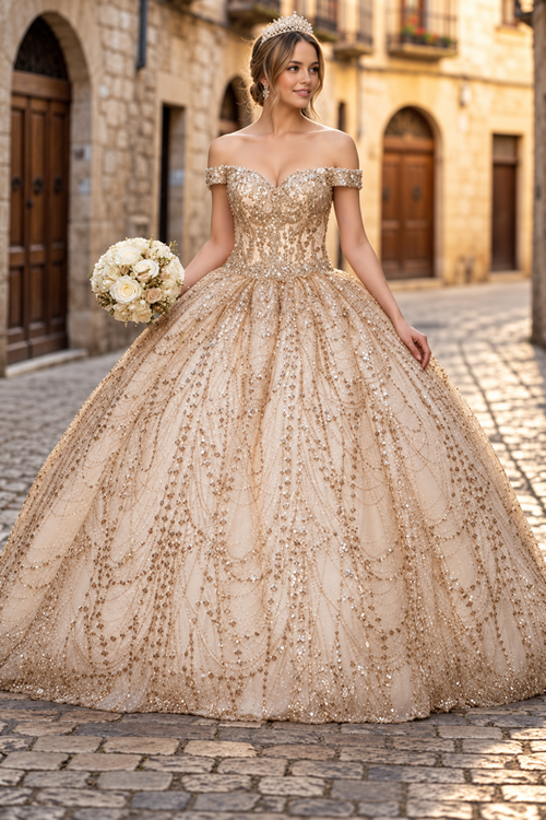 Layla K LK153 Corset Back Embellished Quinceanera Formal Ball Gown