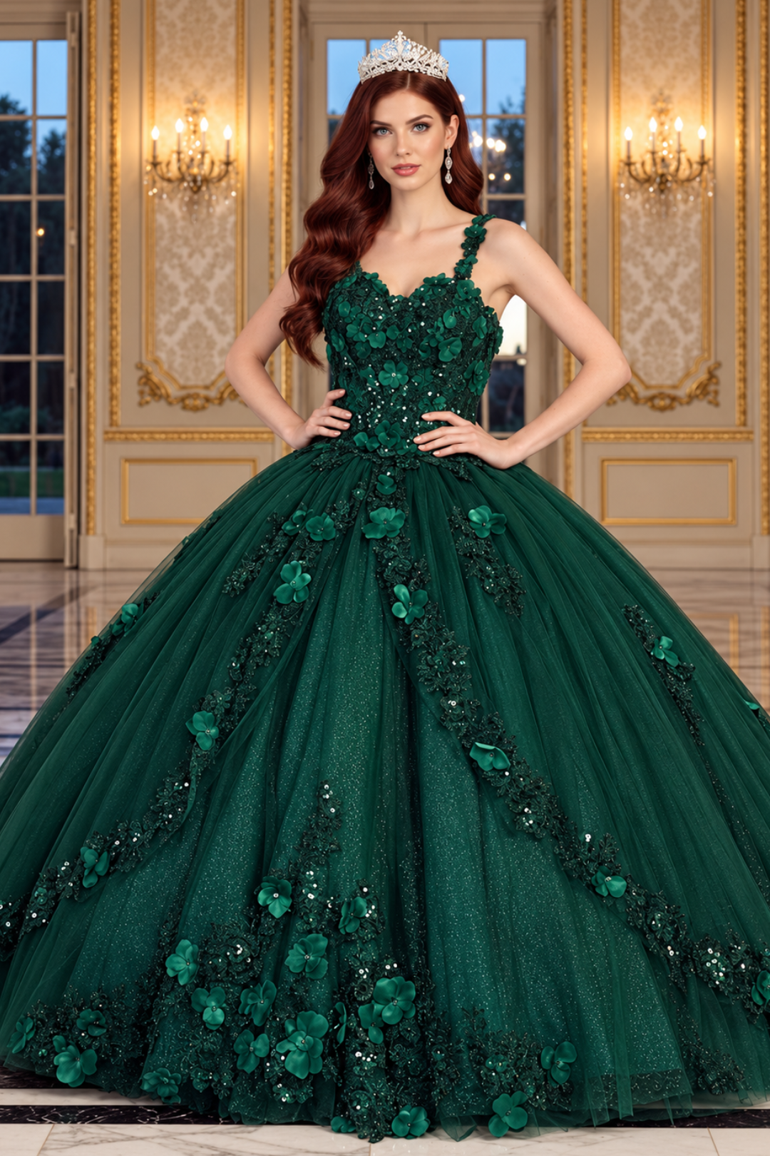 hunter green dress amazon Sweet 16 Birthday Party in Style LK159 Ball Gown hunter green dress