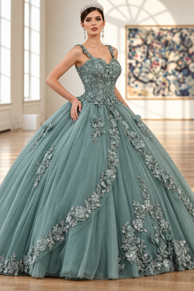 Sweet 16 Birthday Party Dress in Sage Style Ball Gown