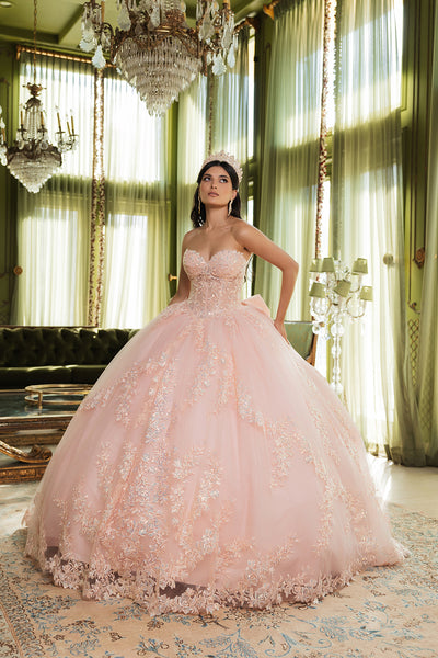 Layla K LK251 Sweetheart Embroidered Cape Quinceanera Gown