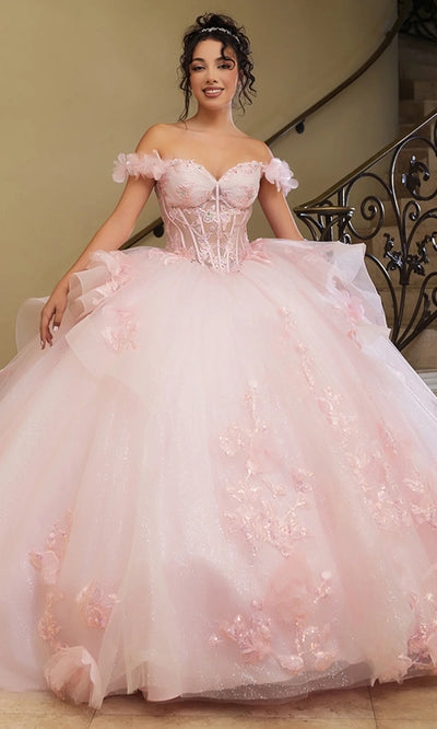 Layla K LK270 Off-Shoulder Floral Applique Ball Gown Quinceañera Dress-New Collection