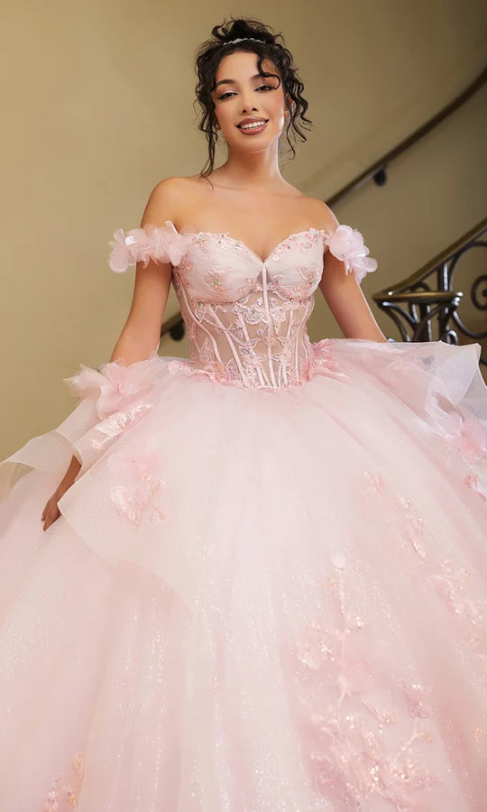 Layla K LK270 Off-Shoulder Floral Applique Ball Gown Quinceañera Dress-New Collection