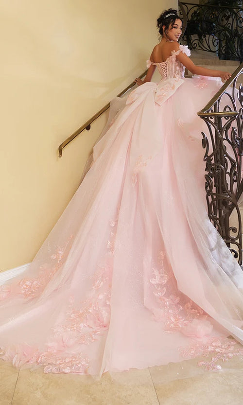 Layla K LK270 Off-Shoulder Floral Applique Ball Gown Quinceañera Dress-New Collection