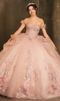 Layla K LK270 Off-Shoulder Floral Applique Ball Gown Quinceañera Dress-New Collection