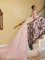 Layla K LK270 Off-Shoulder Floral Applique Ball Gown Quinceañera Dress