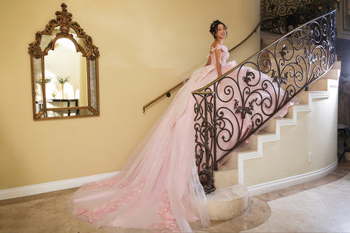 Layla K LK270 Off-Shoulder Floral Applique Ball Gown Quinceañera Dress-New Collection