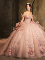 Layla K LK270 Off-Shoulder Floral Applique Ball Gown Quinceañera Dress