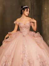 Layla K LK270 Off-Shoulder Floral Applique Ball Gown Quinceañera Dress