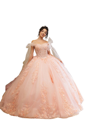 Plus Size Ball Gown in Blush | Formal Quinceanera Dress by LK280