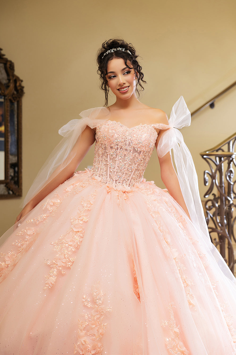 Plus Size Ball Gown in Blush | Formal Quinceanera Dress by LK280