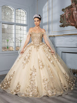 Layla K LK280 Floral 3D Applique Ball Gown Off-Shoulder Quinceañera Dress