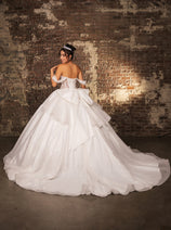 Layla K LK281 Off-White Crystal Embellished Corset Ball Gown Glitter Quinceañera Dress