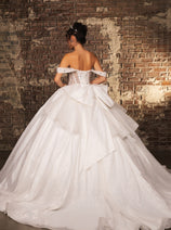 Layla K LK281 Off-White Crystal Embellished Corset Ball Gown Glitter Quinceañera Dress