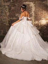 Layla K LK281 Off-White Crystal Embellished Corset Ball Gown Glitter Quinceañera Dress