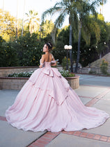 Layla K LK281 Off-Shoulder Ball Gown with Corset Bodice & Glitter Tulle Skirt