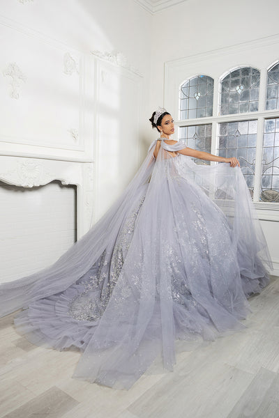 Luxury Ball Gown Quinceañera Dress with Glitter Tulle Skirt & Beaded Corset By Layla K LK284