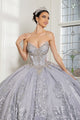 Luxury Ball Gown Quinceañera Dress with Glitter Tulle Skirt & Beaded Corset By Layla K LK284