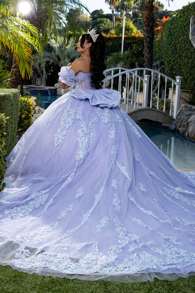 Gown with Beaded Corset Bodice By Layla K LK290