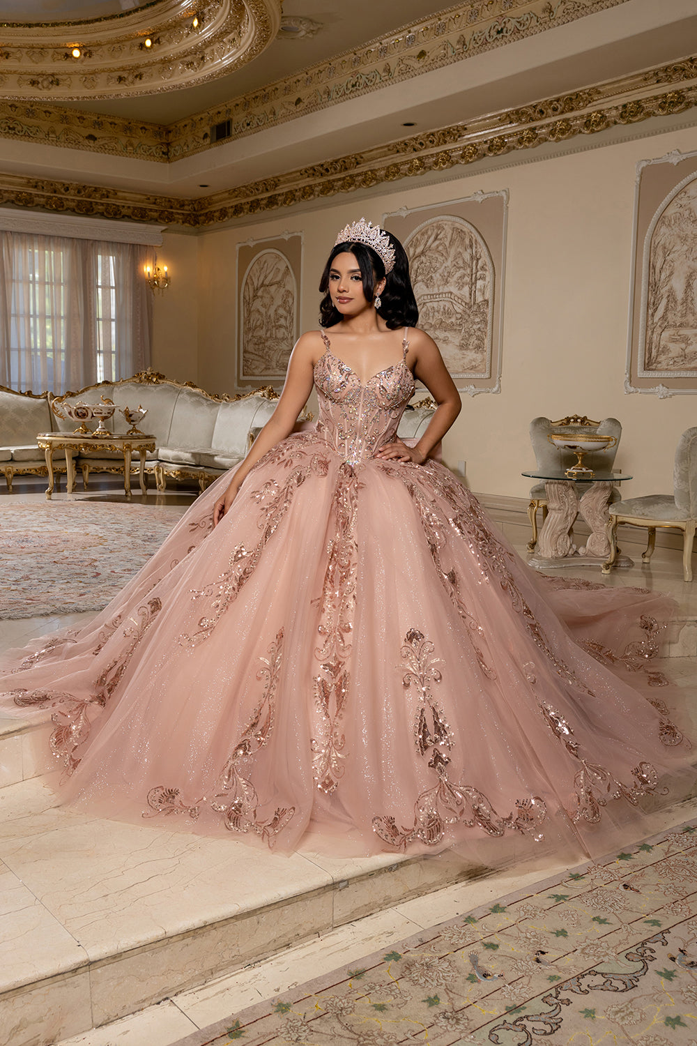 green emerald velvet dress Metallic Rose Gold Bridal Lehenga