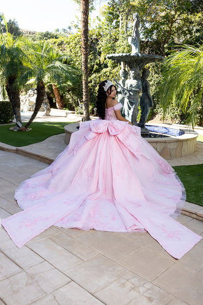 Off-Shoulder Floral Illusion Corset Convertible Ball Gown & Mini Sheath Dress by Layla K LK304