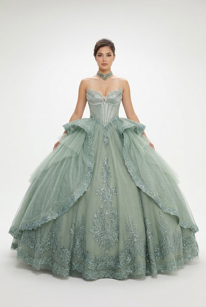 Layla K SAGE Tulle, Satin, Sequin Lace Appliqué Ball Gown Quinceanera Dresses