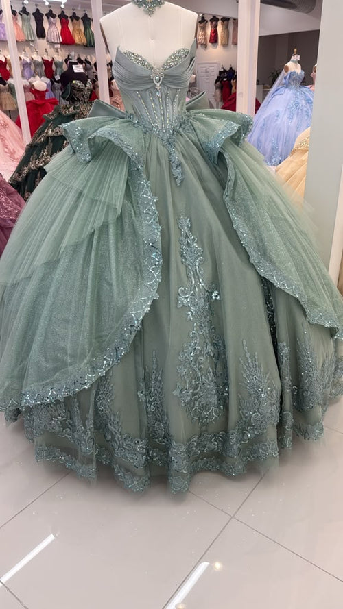 Layla K SAGE Tulle, Satin, Sequin Lace Appliqué Ball Gown Quinceanera Dresses