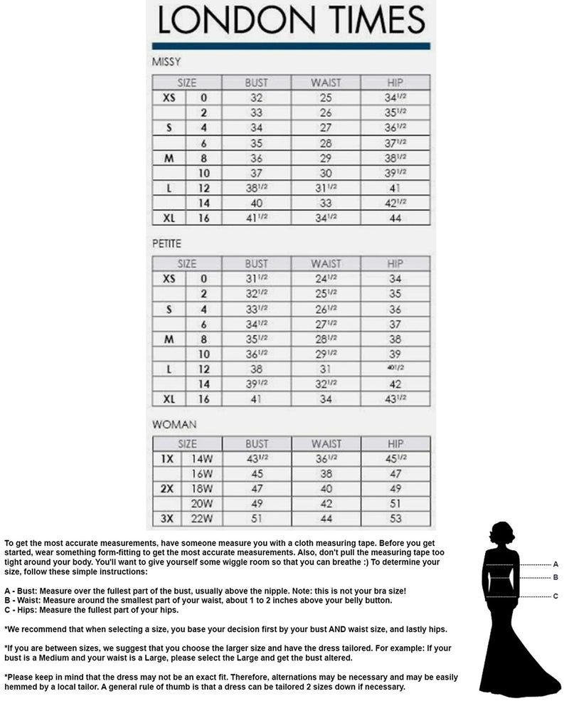 London Times Size Chart